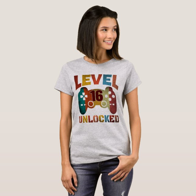 T-Shirt Niveau 16 Débloqué (Devant entier)