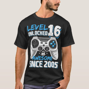 T-shirt Niveau 16 Déverrouillé Awesome 2005 jeu vidéo 1