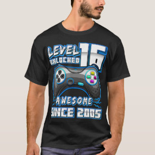 T-shirt Niveau 16 Déverrouillé Awesome 2005 jeu vidéo 16th