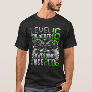 T-shirt Niveau 16 Déverrouillé Étonnant Depuis 2006 16E An