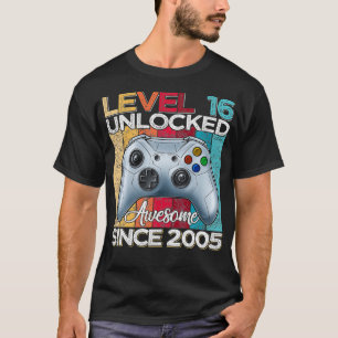 T-shirt Niveau 16 Déverrouillé stupéfiant depuis 2005 16e