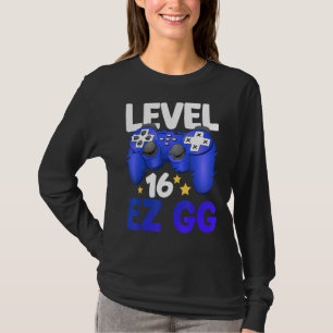 T-shirt Niveau 16 EZ GG 16th Gamer Boy Adolescent Contrôle