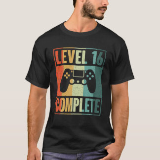 T-shirt Niveau 16 Gamer Vidéo Complet - 16E Mariage Anive