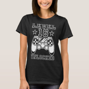 T-shirt Niveau 16 Teen Sweet Birthday Gamer Teenag