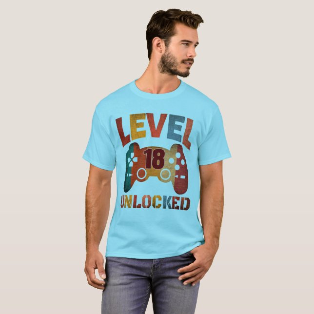 T-Shirt Niveau 18 Débloqué (Devant entier)