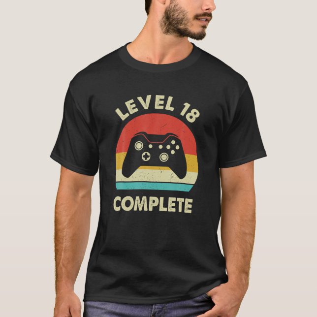 T-shirt Niveau 18 Gamer vidéo complet - 18E Mariage Anive (Devant)