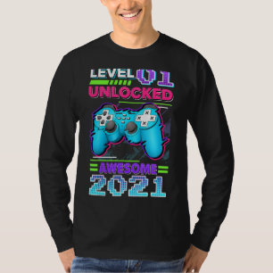 T-shirt Niveau 1 Anniversaire déverrouillé Garçons 1er Ann