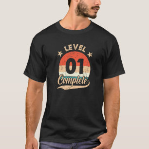 T-shirt Niveau 1 Rétro 1er anniversaire Mariage complet po