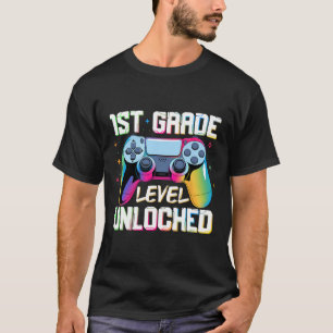 T-shirt Niveau 1re année débloqué Retour à l'école Premier