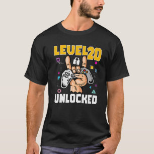 T-shirt Niveau 20 Déverrouillé Awesome Video Jeu 20E Anniv