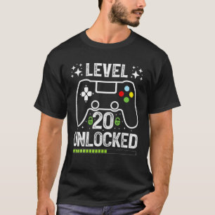 T-shirt Niveau 20 Déverrouillé Contrôleur de jeu vidéo Gam