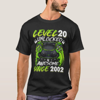 T-shirt Niveau 20 Déverrouillé Étonnant Depuis 2002 20E An
