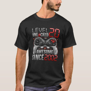 T-shirt Niveau 20 Déverrouillé Étonnant Depuis 2002 20E An