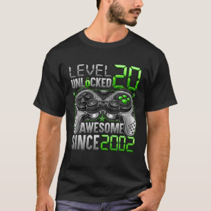 T-shirt Niveau 20 Déverrouillé Étonnant Depuis 2002 20E An
