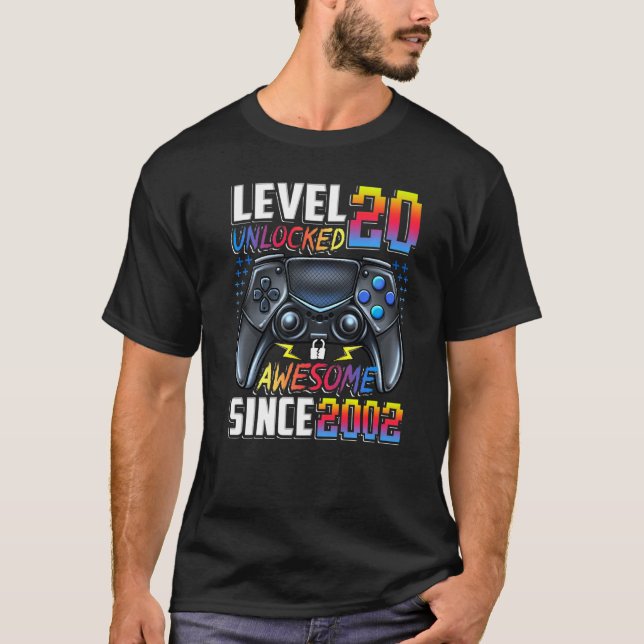T-shirt Niveau 20 déverrouillé stupéfiant depuis 2002 20e  (Devant)