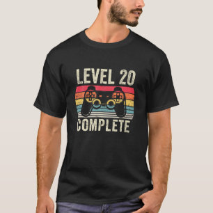 T-shirt Niveau 20 Jeu vidéo de chemise complet 20e anniver