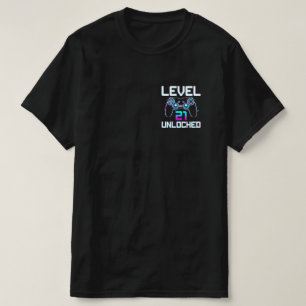 T-shirt Niveau 21 Déverrouillé 21ème Jeu vidéo Anniver