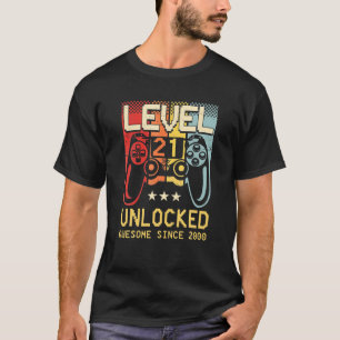 T-shirt Niveau 21 Déverrouillé Jeu vidéo 21E Anniversaire 
