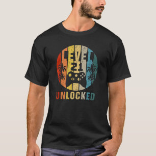 T-shirt Niveau 21 Déverrouillé Retro Funny Video Gamer 21s