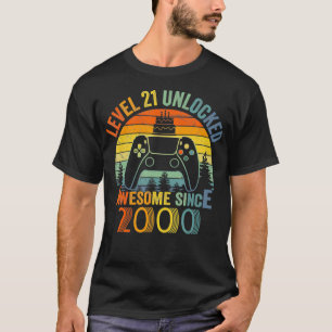 T-shirt Niveau 21 Jeu vidéo déverrouillé 21 Ans 21 Birt