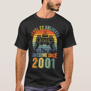 T-shirt Niveau 22 Déverrouillé Amusant 22e Joueur d'annive