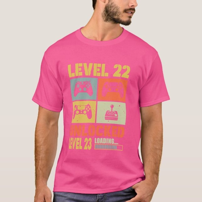 T-shirt Niveau 22 Déverrouillé Niveau 23 Chargement 22 Ans (Devant)