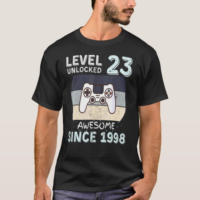 T-shirt Niveau 23 Déverrouillé stupéfiant depuis 1998 Vide (Devant)