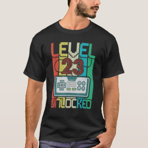 T-shirt Niveau 23 Jeu vidéo déverrouillé 23e anniversaire