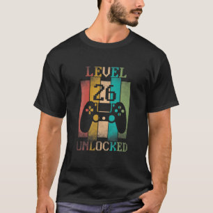 T-shirt Niveau 26 Joueur déverrouillé Jeu vidéo 26E Annive