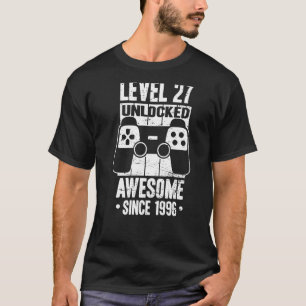 T-shirt Niveau 27 Déverrouillé Awesome Depuis 1996 Jeu Vid