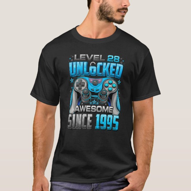 T-shirt Niveau 28 Déverrouillé stupéfiant depuis 1995 28e  (Devant)