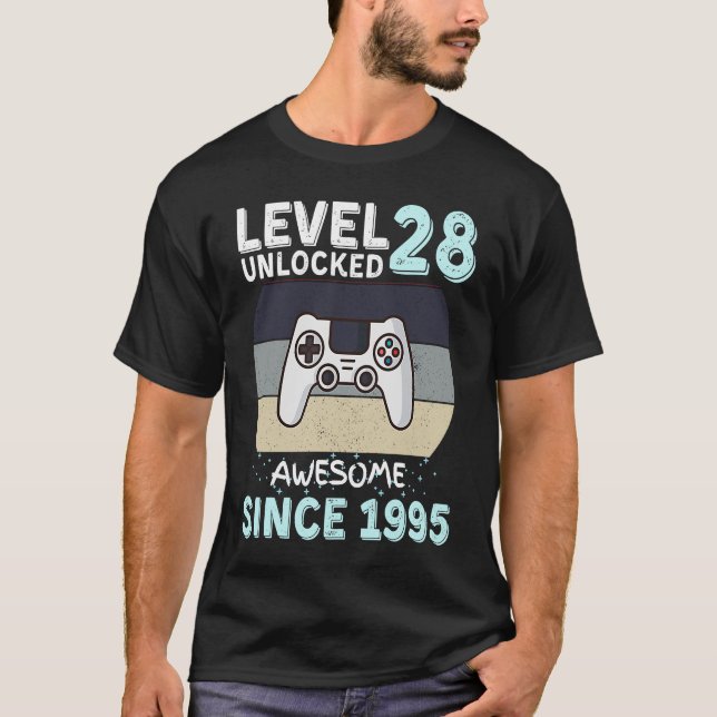 T-shirt Niveau 28 Déverrouillé stupéfiant depuis 1995 Vide (Devant)