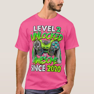 T-shirt Niveau 2 Déverrouillé Awesome depuis 2020 2e anniv