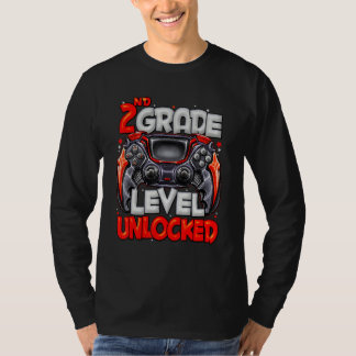 T-shirt Niveau 2e année débloqué Jeu sur le retour en 2e a