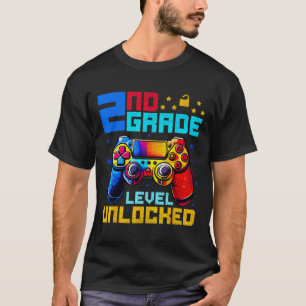 T-shirt Niveau 2e année débloqué Joueur Premier jour d'éco