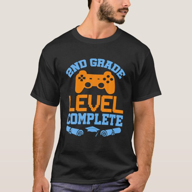 T-shirt Niveau 2E Niveau Complet Vidéo Gamer Graduation Gi (Devant)