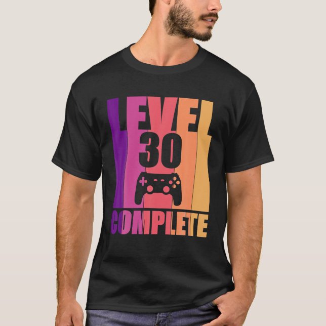 T-shirt Niveau 30 Complet 30E Joueur Vidéo Anniversaire (Devant)
