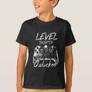 T-shirt Niveau 30 Débloqué Cadeau de 30 Ans Gamer