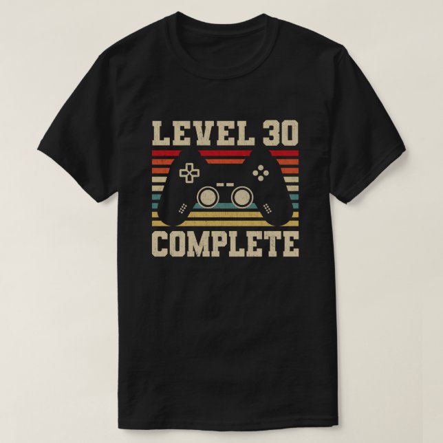T-shirt Niveau 30 Jeu vidéo complet 30e anniversaire (Design devant)