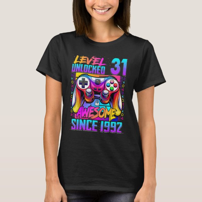 T-shirt Niveau 31 Déverrouillé stupéfiant depuis 1992 31e  (Devant)