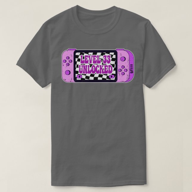 T-shirt Niveau 33 déverrouillé (Design devant)