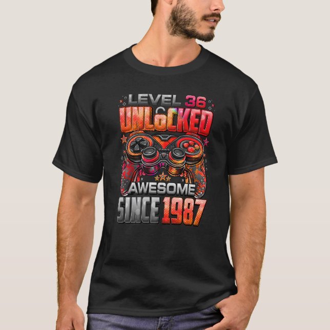 T-shirt Niveau 36 Déverrouillé stupéfiant depuis 1987 36e  (Devant)