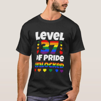 T-shirt Niveau 37 De Fierté Déverrouillé Arc-En-Ciel Lgbt