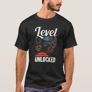 T-shirt Niveau 38 Amateurs De Joueur Vidéo Déverrouillé 38