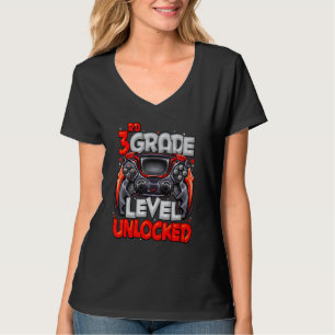 T-shirt Niveau 3e année débloqué Jeu sur le retour en 3e a