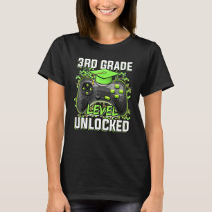 T-shirt Niveau 3e année débloqué Jeu sur le retour en 3e a