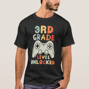 T-shirt Niveau 3e année Joueur débloqué Premier jour d'éco