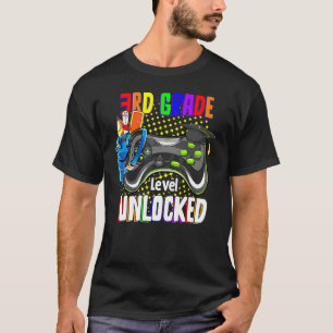 T-shirt Niveau 3e Débloqué Vidéo Game Boy Retour À L'école