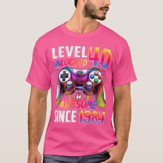 T-shirt Niveau 40 Débloqué Incroyable Depuis 1984 40e Anni
