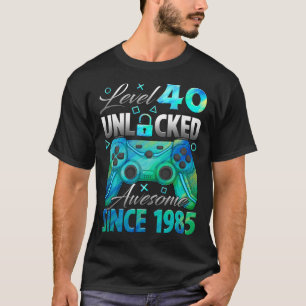 T-shirt Niveau 40 Débloqué Incroyable Depuis 1985 40e Anni